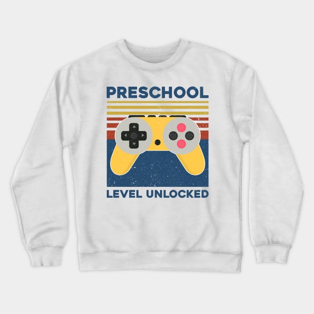 Kids Preschool Level Unlocked Back To School Video Gamer Crewneck Sweatshirt by hardyhtud